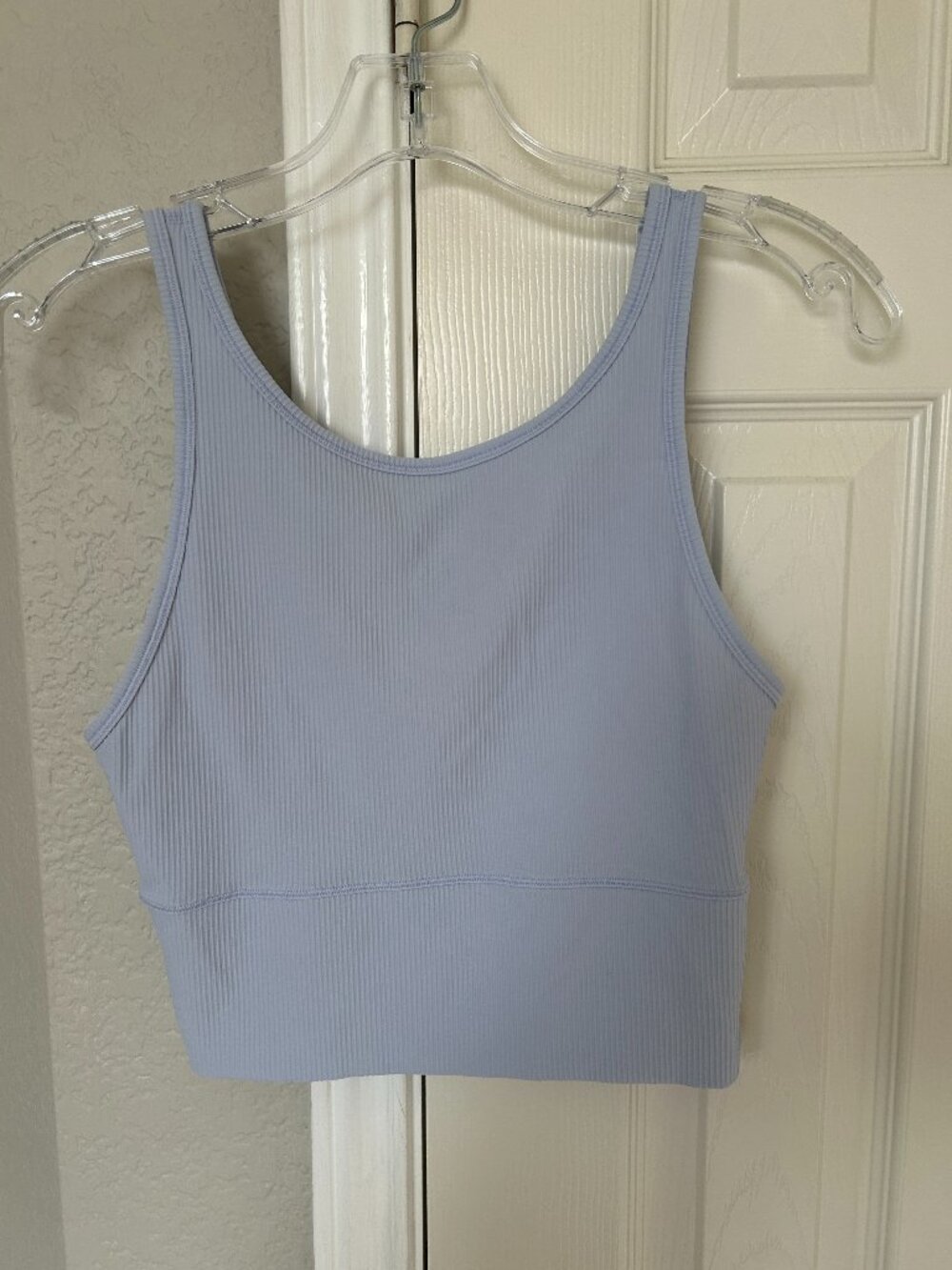 Lululemon Ribbed Cropped Tank Top with V back - Light Blue